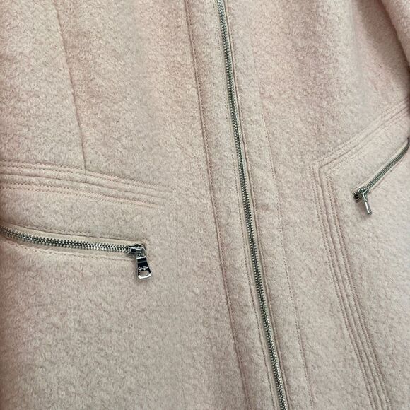 Jessica Simpson Tenth Anniversary Edition Wool Blend Zip Front Over Coat Pink XL - Picture 7 of 16